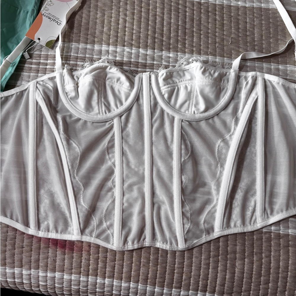 Delman White Structured Corset